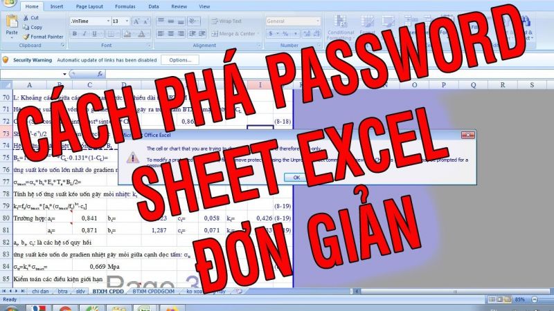 Cách phá mật khẩu của Sheet trong Excel thành công 100%