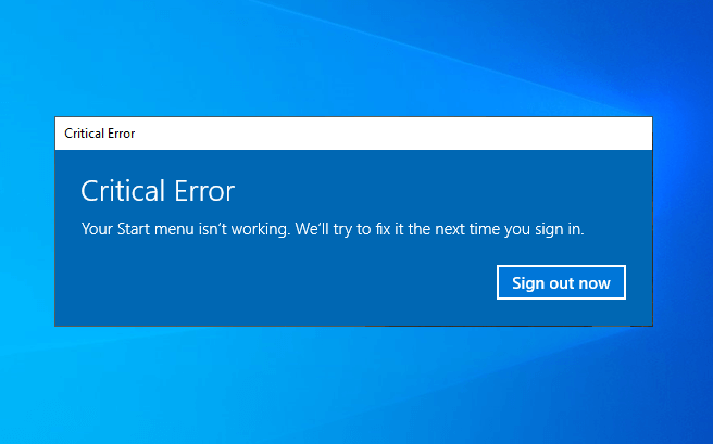 Làm gì khi gặp lỗi “Your Start menu isn’t working…” khi mở trình đơn Start Windows 10